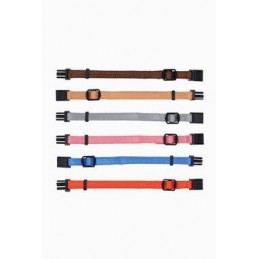 Obojek nylon pro štěňata rozliš.růž.-hnědá S-M 6ks TR