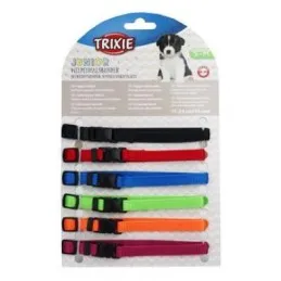 Obojek nylon pro štěňata rozliš.červ.-černá S-M 6ks TR